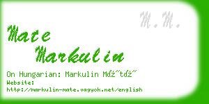 mate markulin business card